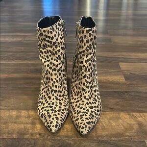 Cheetah print booties